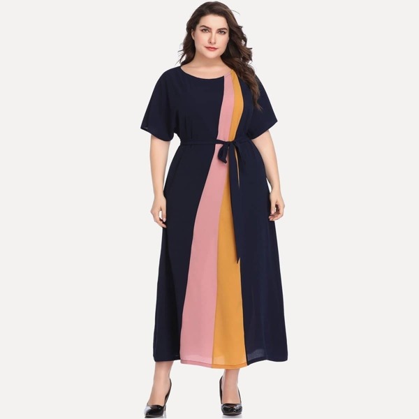 

Plus Cut And Sew Belted Dress