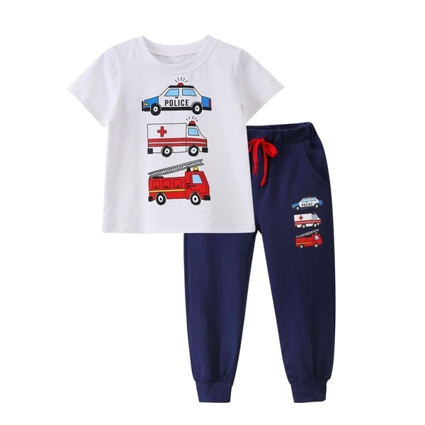 

Toddler Boys Car Print Tee With Sweatpants, Multicolor