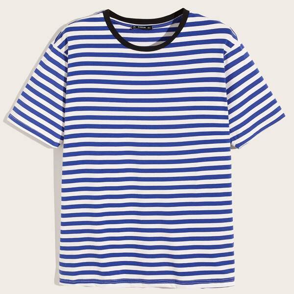 

Men Ringer Neck Pinstripe Tee
