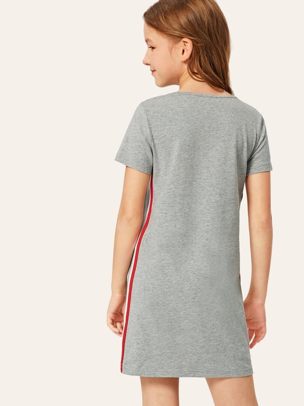 

Girls Stripe Tape Heather Gray Dress
