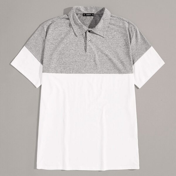 

Men Two Tone Half-placket Polo Shirt
