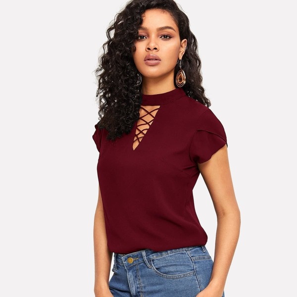 

Criss Cross V Neck Top