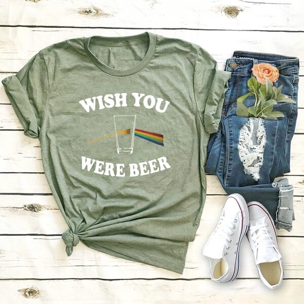 

Letter Print Rolled Cuff Tee, Green