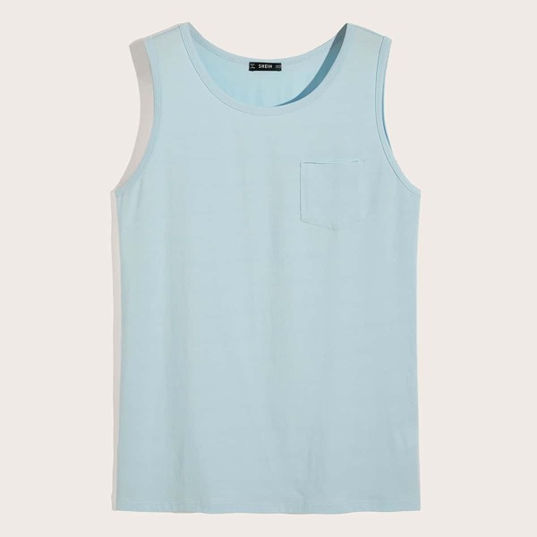 

Men Pocket Front Solid Tank Top