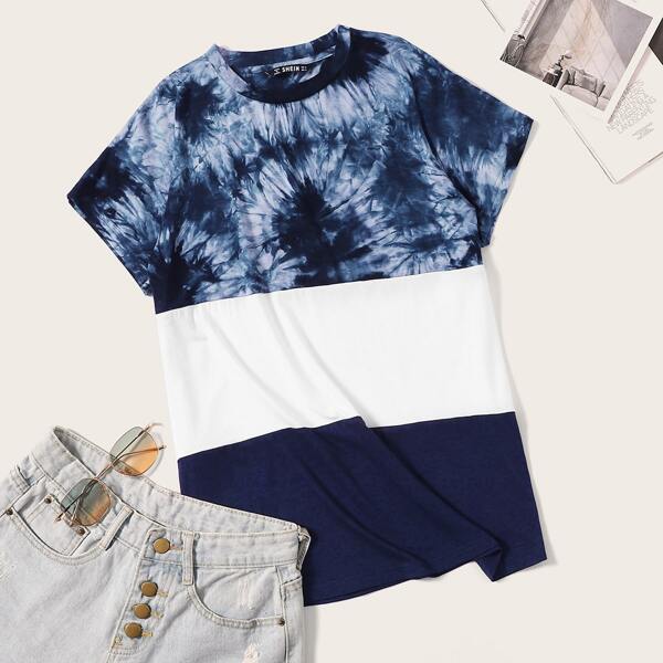 

Color-block Tie Dye Tee