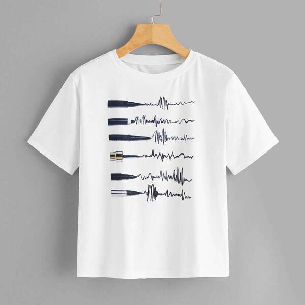 

Pen Print Tee, White