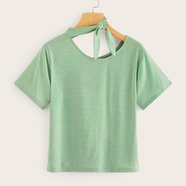 

Tie Neck Solid Tee