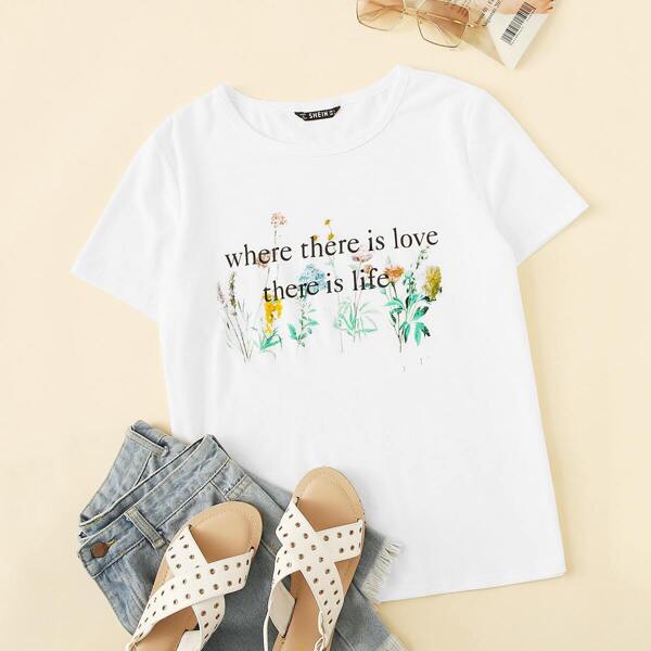 

Letter and Botanical Tee