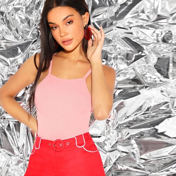 

Solid Rib-knit Cami Top