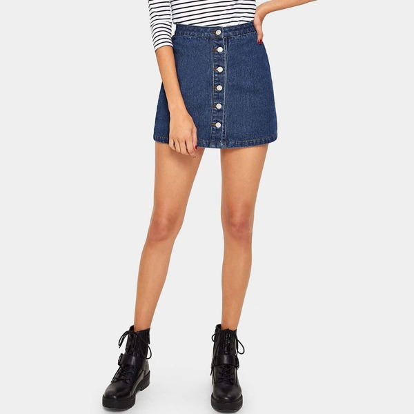 

Button Up Denim Skirt