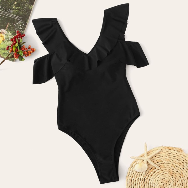 

Seam Trim Ruffle One Piece Swimsuit