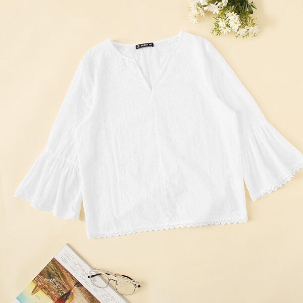 

Cutout Bell Sleeve Solid Top