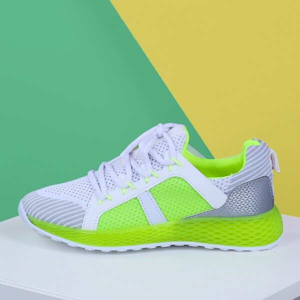 

Lace Front Neon Two Tone Chunky Sole Sneakers, Multicolor neon