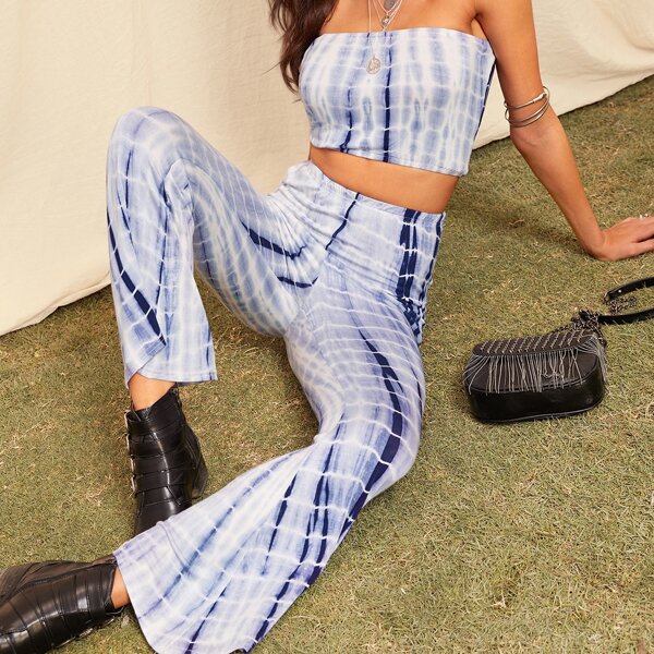 

Tie Dye Bandeau With Pants