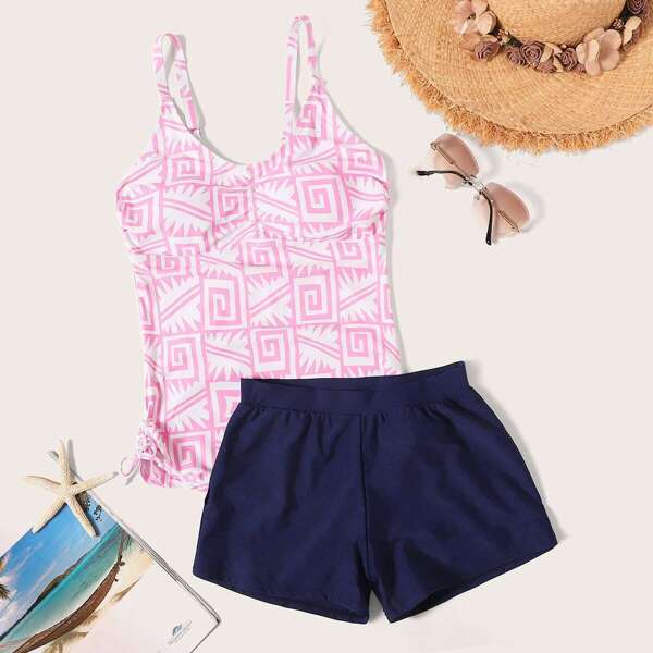 

Geometric Pattern Mix & Match Tankini Set