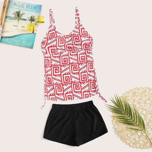 

Geometric Pattern Mix & Match Tankini Set