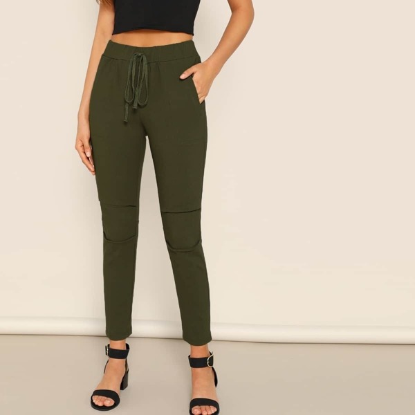 

Knot Waist Slant Pocket Pants