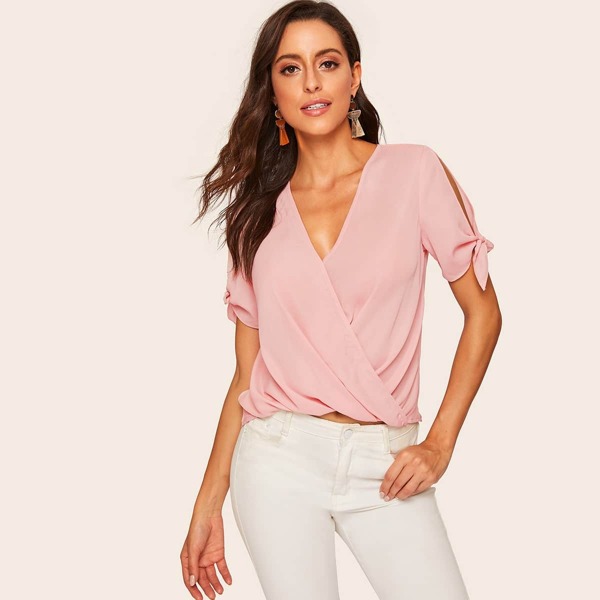 

Cross Draped Knot Cuff Top