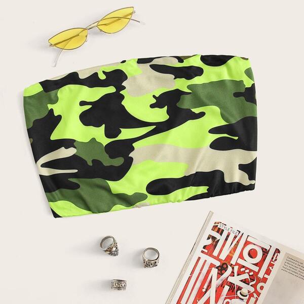 

Camo Print Crop Tube Top