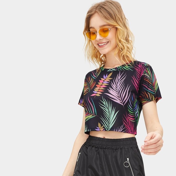 

Plants Print Crop Tee