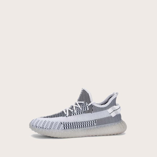 

Men Lace-up Front Mesh Trainers, Grey