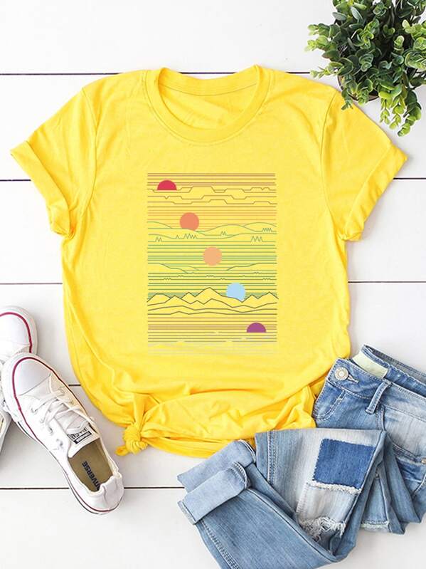 

Sun Print Tee, Yellow