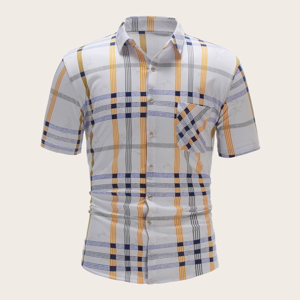 

Men Pocket Front Striped Shirt