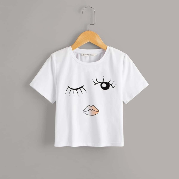 

Girls Figure Print Short Sleeve Tee