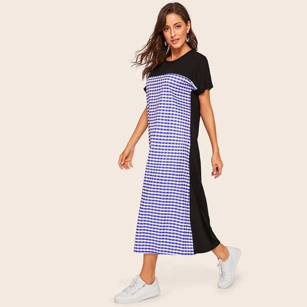 

Gingham Print Longline Dress
