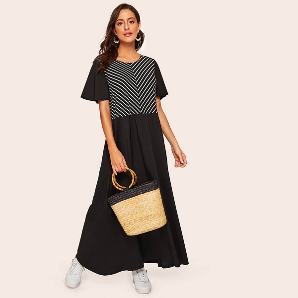 

Striped Print Longline Dress