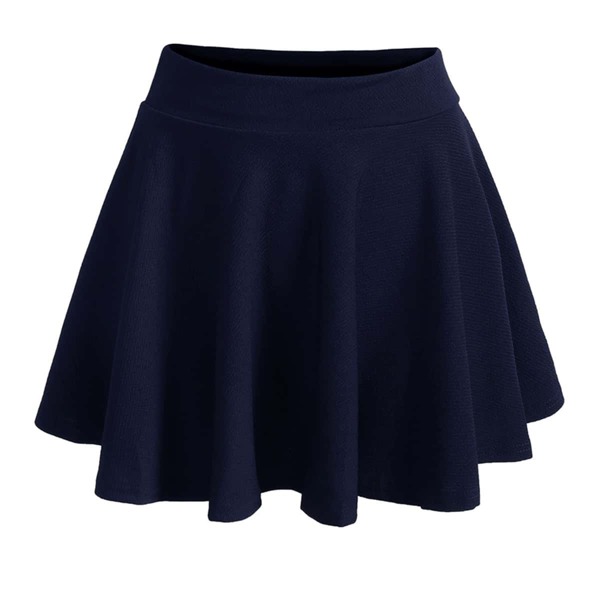 

Plus Elastic Waist Solid Skirt