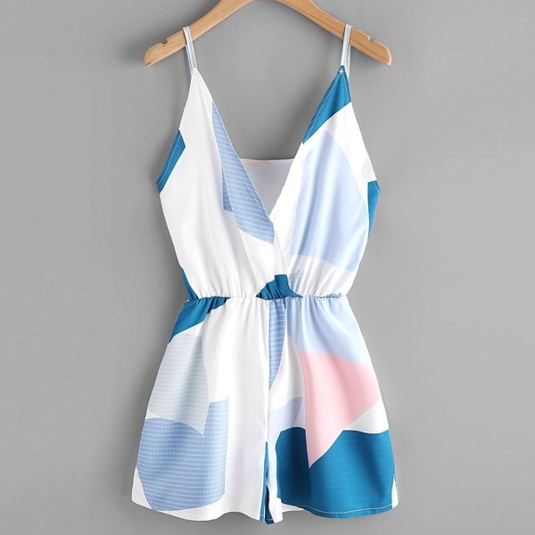 

Plus Geo Print Cami Romper, Multicolor