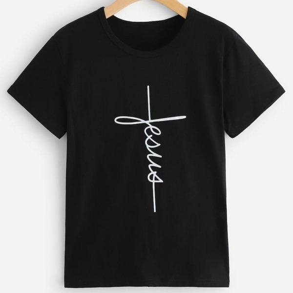 

Plus Letter Graphic Tee, Black