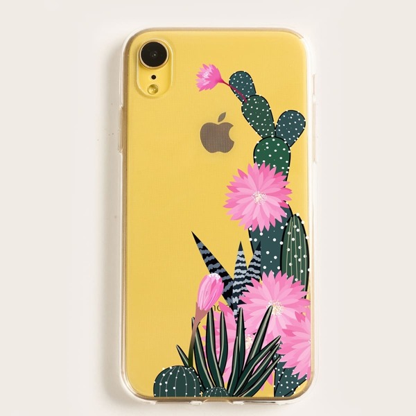 

Цветочный прозрачный чехол для iPhone, Оранжевые