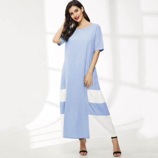 

Color Block Pocket Detail Dress