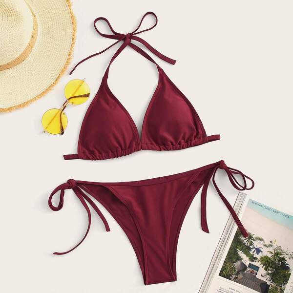

Triangle Top With Tie Side Bikini Set