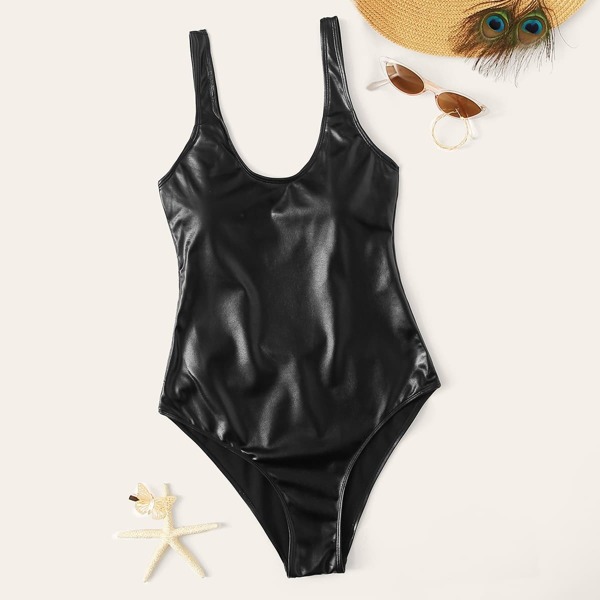 

Metallic Low Back One Piece Swimsuit