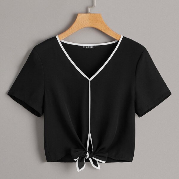 

Contrast Binding Knot Top