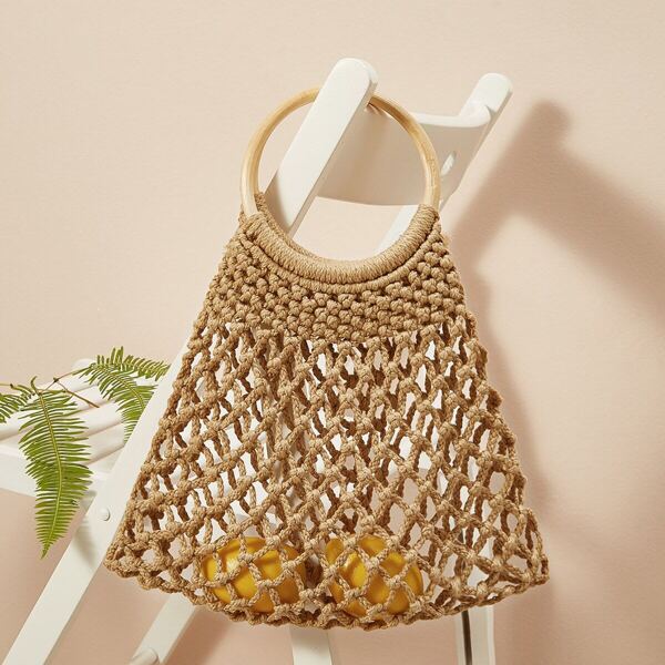 

Cut-out Tote Bag With Ring Handle