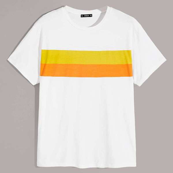 

Men Colorblock Round Neck Tee