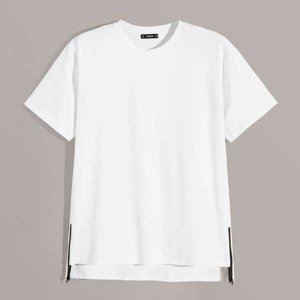 

Men Zip Side Short Sleeve Tee