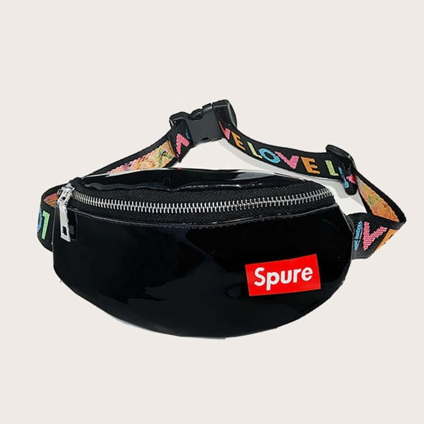 

Kids Iridescent Slogan Patch Bum Bag