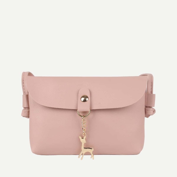 

Kids Deer Charm Crossbody Bag, Dusty pink