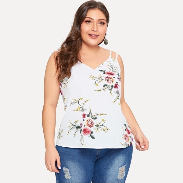 

Plus Floral Print Cami Top