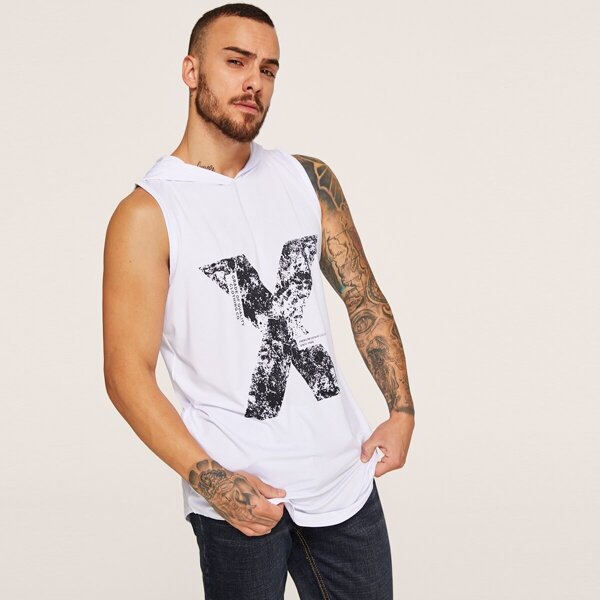 

Men X Printed Hooded Tank Top