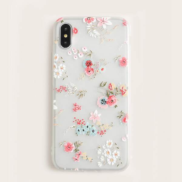 

Floral iPhone Case, White
