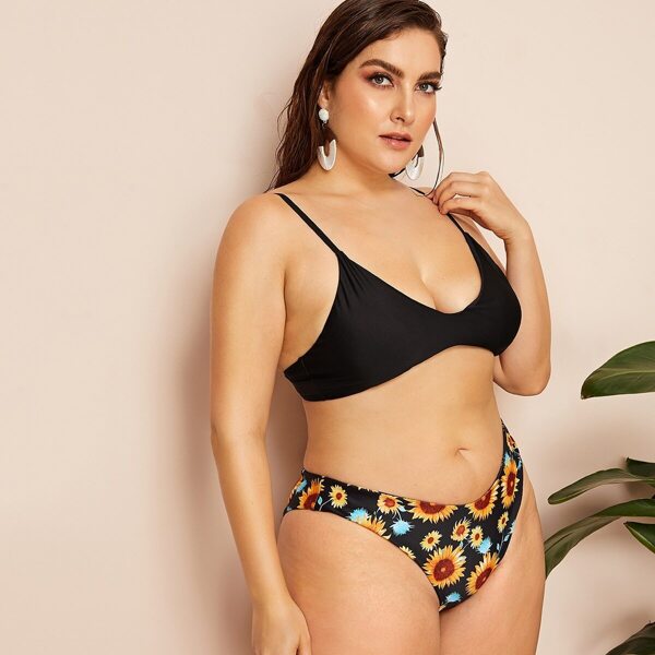 

Plus Floral High Waist Mix & Match Bikini