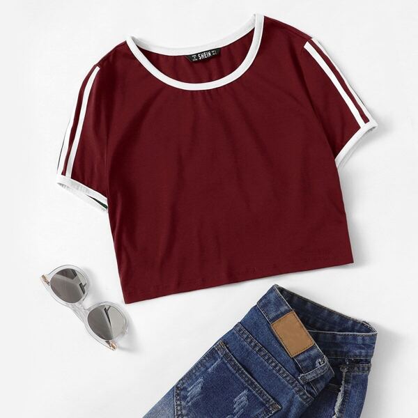 

Stripe Sleeve Ringer Tee