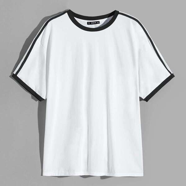 

Men Striped Tape Side Ringer Tee