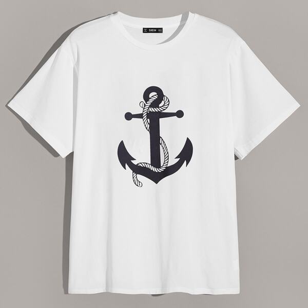 

Men Anchor Print Short Sleeve Tee